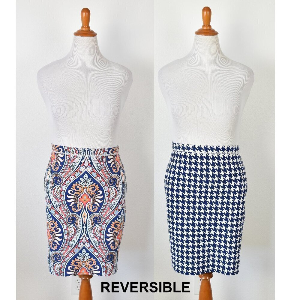 J. McLaughlin Reversible Halle Pencil Skirt - L - Picture 1 of 10